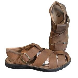ABEO Brandon Neutral Leather Low Heel Sandals in Brown Men’s‎ Size 10